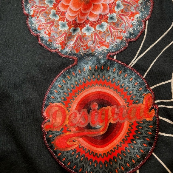 Desigual - Business Casual Office Wear Black and Red Long Sleeve Mini Dress - Picture 12 of 13